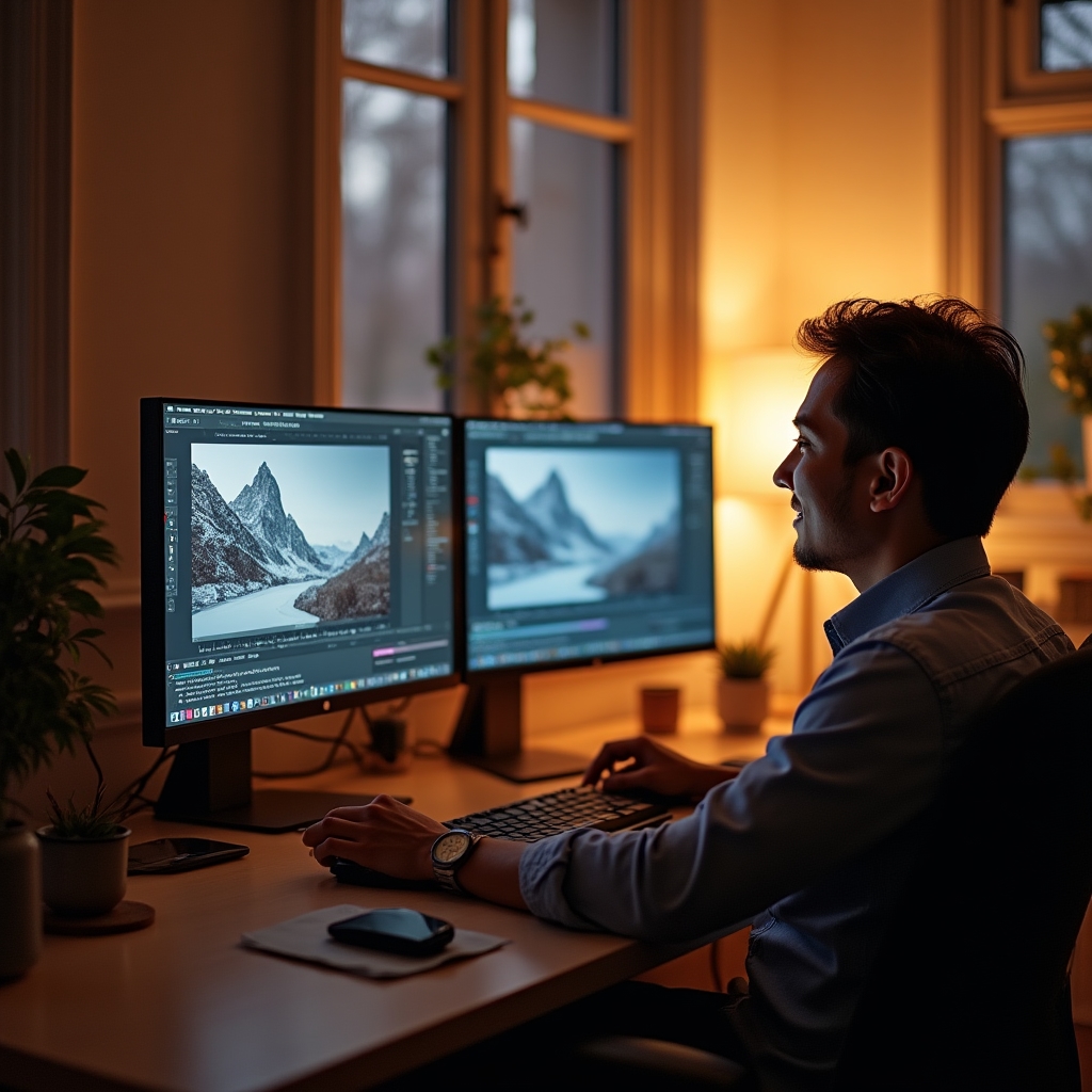 Side by side screen comparison of a photograph exported as WebP and AVIF at matching visual quality